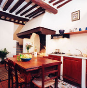 Cucina dell'appartamento Il Camino a San Gimignano