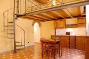 Apartment Rental Florence: Dining-room with kitchen of Botticelli Apartment in Florence