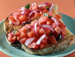 BRUSCHETTA - Speciality with tomatoes of Naples